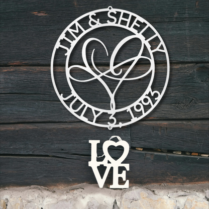 Infinite Love Monogram - Steel Sign