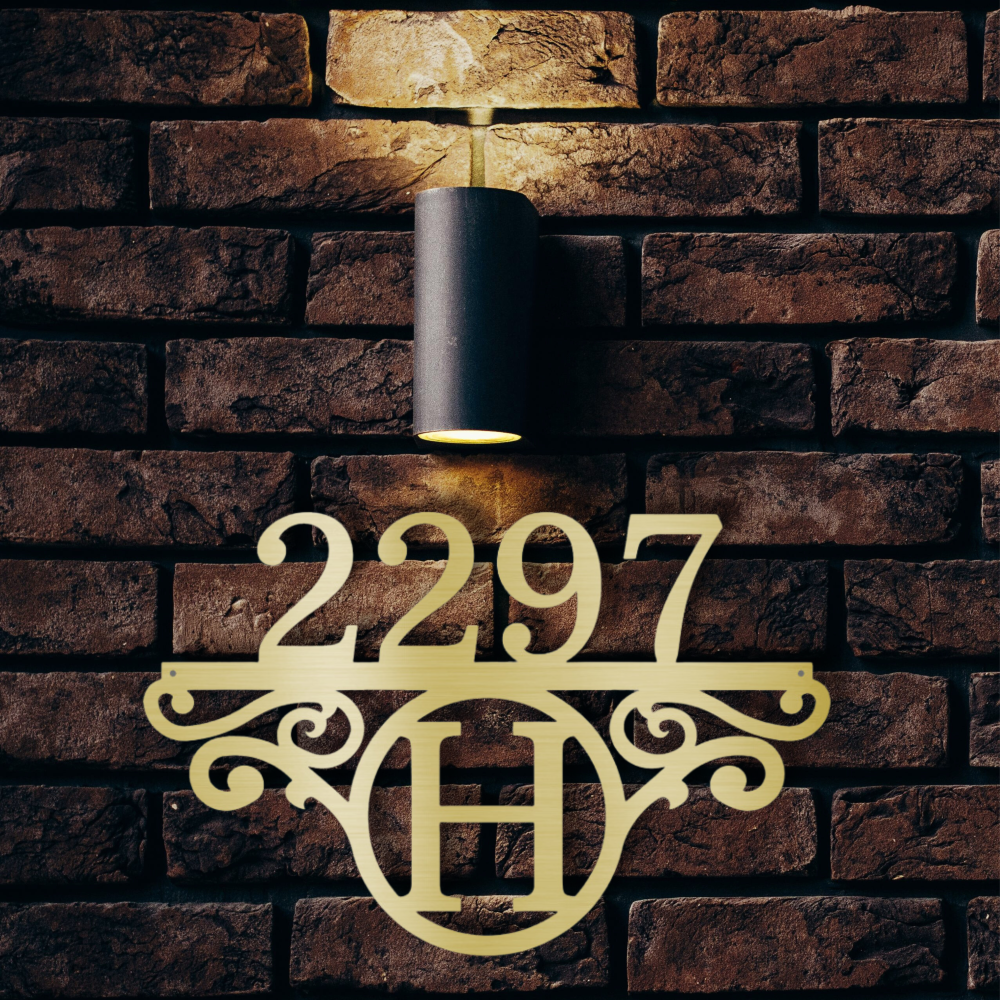 Initial Address Monogram - Steel Sign